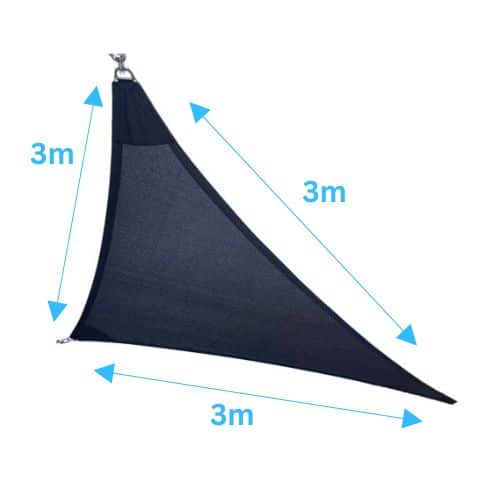 3 Point Triangle Shade Sail - 3x3m