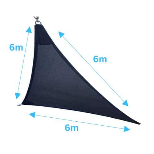 3 Point Triangle Shade Sail - 6x6m
